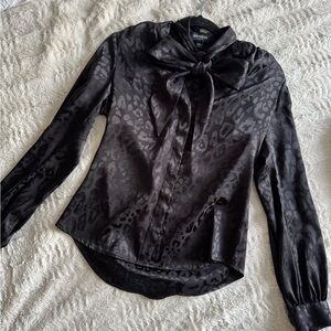 Elegant Black Leopard Print Blouse